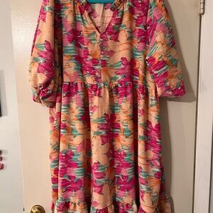 Vibrant Floral Dress Haptics by Holly Harper size 1x